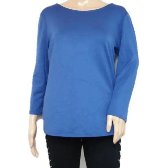 GIBSON BABY PONTE BOW BACK LONG SLEEVE TOP - Picture 4 of 5